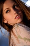 Eufrat undresses in the glowing sunlight