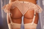 Nadia Aria takes her peach out her her peach lingerie