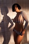 Julia Luba takes a hot shower