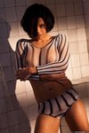 Julia Luba takes a hot shower