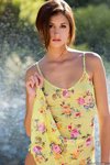 Presley Dawson gets wet by the pool