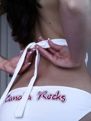Katie Banks selfshots of her Canada Rocks bikini!