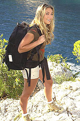 Sexy Leona gets hot on a hike