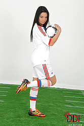 Russian babe in soccer gear