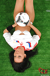 Russian babe in soccer gear