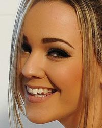 Jodie Gasson: White Bra & Panties By the Fire

