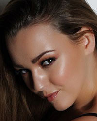  Jodie Gasson: Black Lingerie, Stockings & Bow
