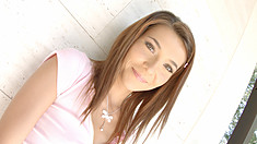 Alexis is such a sexy teen. She changes from sporty to sexy and starts to finger her pussy. Even she gets surprised by the orgasm from the huge vibrator! Mar-2017 505