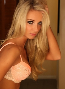 Alluring Vixens: Stunning Alluring Vixen Aneta teases in a matching lace trimmed bra and panties