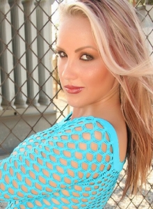 Alluring Vixens: Electrifying Alluring Vixens babe Steph shows off her perfect curves in a blue mesh top and matching booty shorts