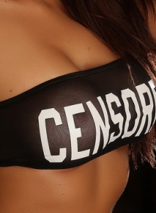 Alluring Vixens: Busty Alluring Vixen Candace teases with her big juicy tits in a tiny semi sheer tube top