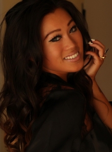 Alluring Vixens: Alluring Vixen babe Jada Cheng teases in a sexy black satin and lace robe