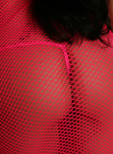 Alluring Vixens: Laura's huge boobs are barely covered by her pink mesh dress