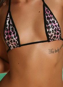 Alluring Vixens: Megan's poolside in animal print string bikini