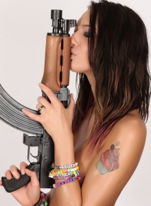 Alluring Vixens: Stunning Alluring Vixen babe Sierra is armed and dangerous as she teases topless