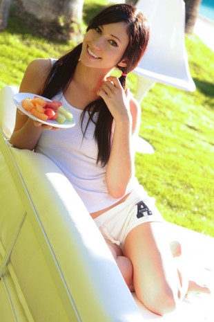 Catie and her juicy fruit - you know what I mean!