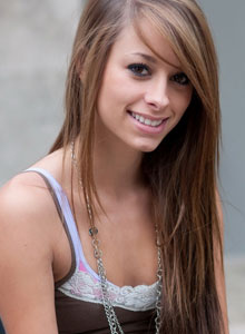 Devine One Riley Jensen isn\'t shy as she flashes her perky tits in public places
