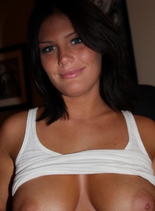 GND Models: Girl Next Door Whitney shows off her big perfect tits as she strips naked on the office chair