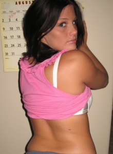GND Models: Busty girl next door Whitney shows off her big tits as she strips out of her pink tank top