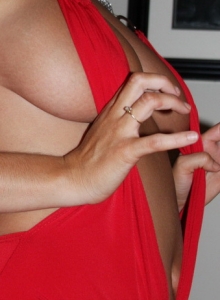 GND Models: Busty horny girl next door Whitney loves to tease in her little red outfit that barely contains her big perfect tits