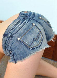 Hailey's Hideaway: Hailey shows off her ass in super tight and short jean shorts