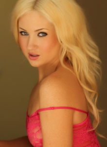 I Luv Ashlie: Beautiful babe Ashlie teases in a stunning semi sheer pink lace top and a tiny black thong