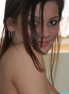 I Want Katie: Watch as Katie strips out of her baby blue bra and pulls her matching panties aside to show her tight teen pussy