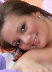 I Want Katie: Katie teases with her tight shaven teen pussy barely covered by her pink thong