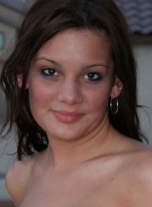 I Want Katie: Sexy teen Katie strips out of her string bikini on the rooftop patio exposing her big juicy tits and tight pussy to the camera
