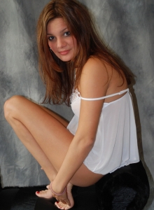 I Want Katie: Perfect teen Katie knows just how to tease in her sexy little semi sheer outfit