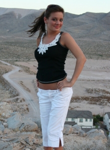 I Want Katie: Katie strips out of her clothes and exposes her big tits and tight pussy on top of the hill with a view