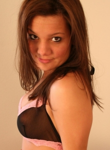 I Want Katie: Sexy big titty teen Katie teases with her g-string that barely covers her tight teen pussy