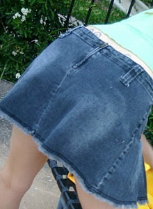 Jana Rocks: Petite blonde Jana Rocks shows off her perky tits in a bra that matches her booty shorts