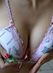 Jana Rocks: Blonde teen Jana Rocks shows off just how sweet her tight teenage body is when completely nude and covered in candy