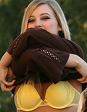 April - A long slow strip tease from this California blond