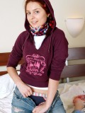 Nubiles.net Bala - Nubile redhead Bala gently fingers her tight pink juice box for a softcore sex in bed