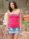 Nubiles.net Henessy - Henessy takes off her mini skirt and fingers her needy pussy outdoors