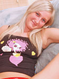 Nubiles.net Kadri - Lovely chick Kadri in red hot thongs squeezes her tits tighty on the bed