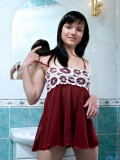 Nubiles.net Natie - Sexy amateur Natie gets naked and showers down her tight pink pussy in the bathtub