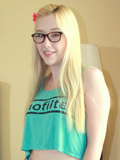Nubiles.net Samantha Rone - Blonde sweetheart in glasses spreads her soft pink pussy wide open