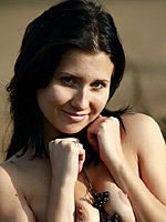 Small breasted perfectly shaved brunette girl