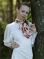 Glorious and dazzling angel in pink panties likes to show her kitty on the nature