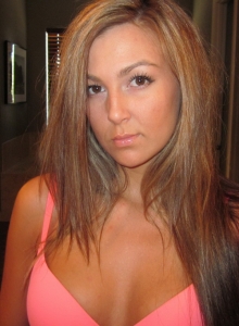 Craving Carmen Nude: Tanned Craving Carmen takes self shot candid pictures of her perky tits and perfect pussy