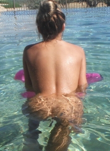 Craving Carmen Nude: Sexy and wet tanned Carmen teases in the pool with her perfect pussy