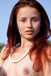 Beautiful Skokoff's Sara posing naked outdoor