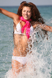 Skokoff's Frances getting naked on the beach