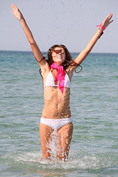 Skokoff's Frances getting naked on the beach