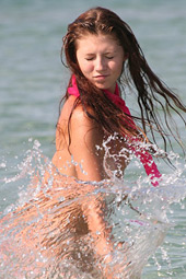 Skokoff's Frances getting naked on the beach