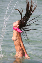 Skokoff's Frances getting naked on the beach