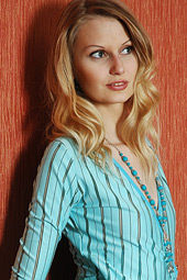 Skinny honey Katerina has small breasts and a shaved twat